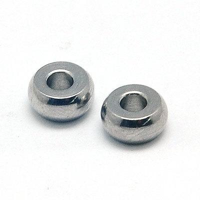 Perles Intercalaires Rondes 6mm x 3mm - Acier Inoxydable Argenté - 20 Perles - MT246