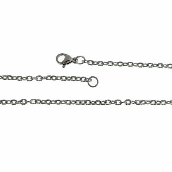 Stainless Steel Cable Chain Necklace 17.5" - 2mm - Choose Your Quantity!