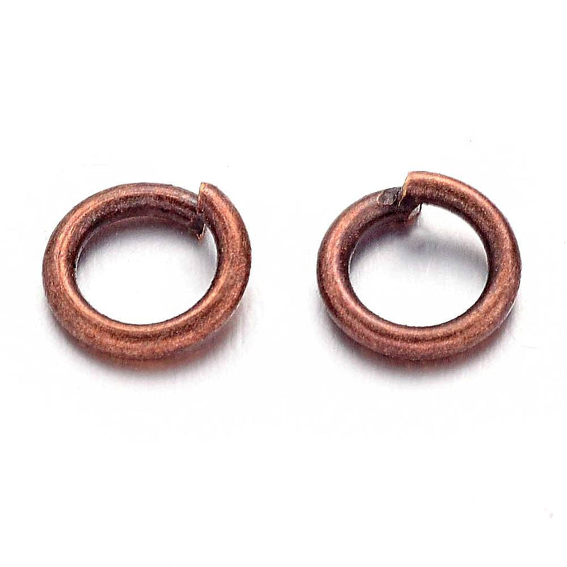 Antique Copper Tone Jump Rings 6mm x 1mm - Open 18 Gauge - 250 Rings - J068