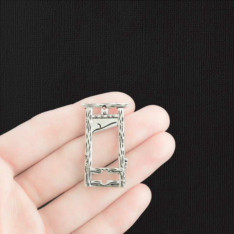 2 Guillotine Antique Silver Tone Charms 2 Sided - SC2878