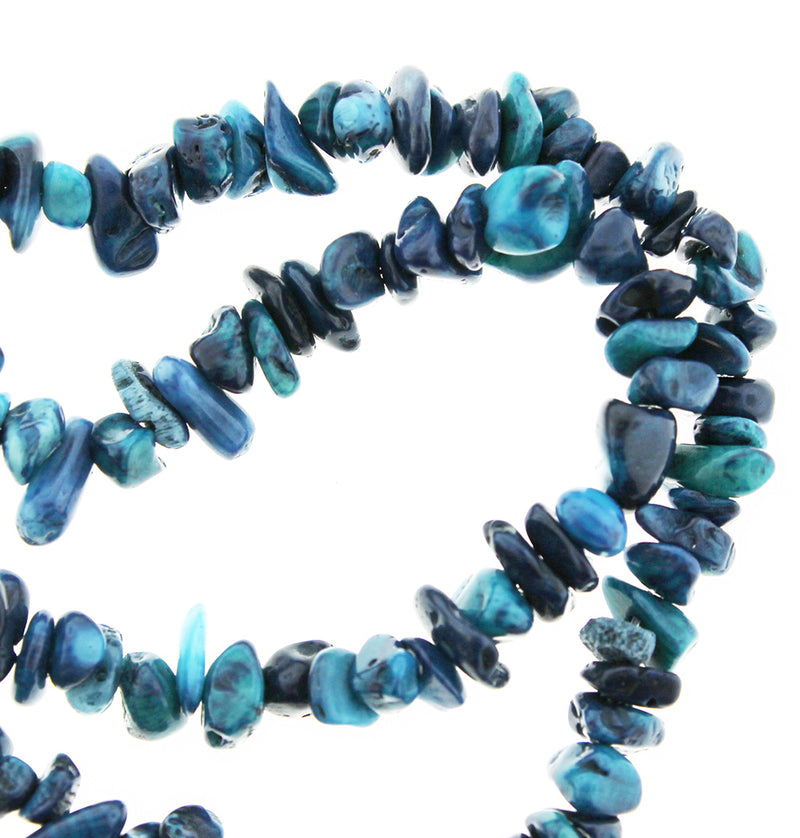 Nugget Natural Gemstone Beads 5mm - 8mm - Bleu Encre - 1 Rang 282 Perles - BD665