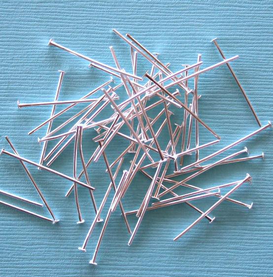 Silver Tone Flat Head Pins - 25mm - 300 Pieces - PIN01