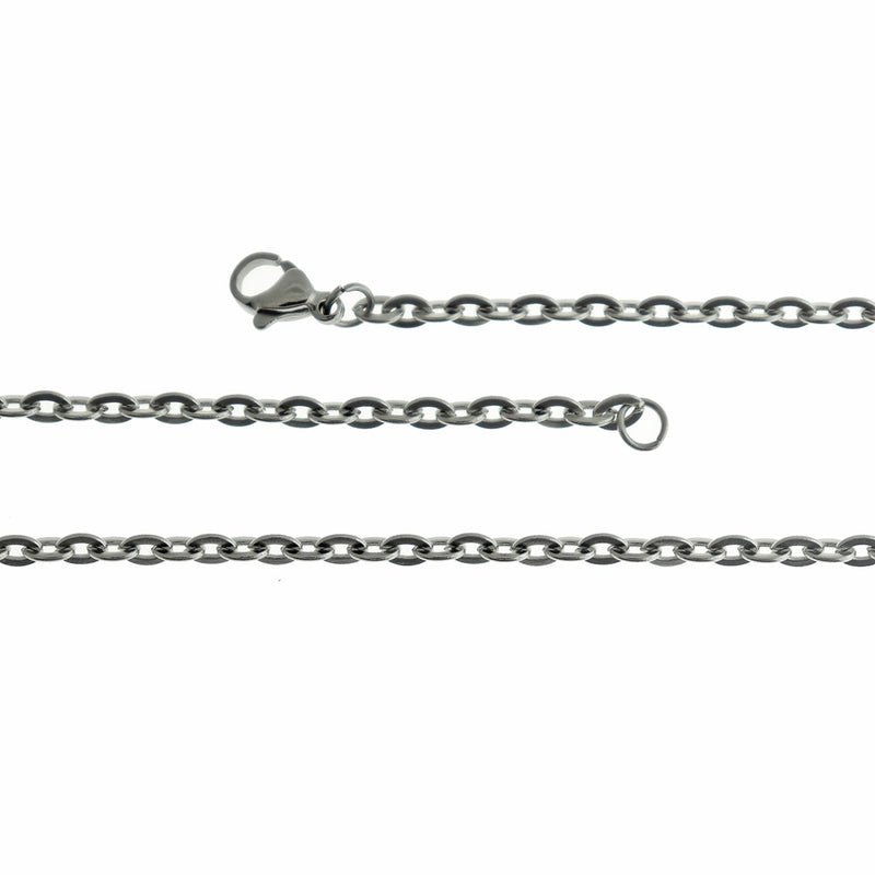 Stainless Steel Cable Chain Necklace 30" - 3mm - Choose Your Quantity!