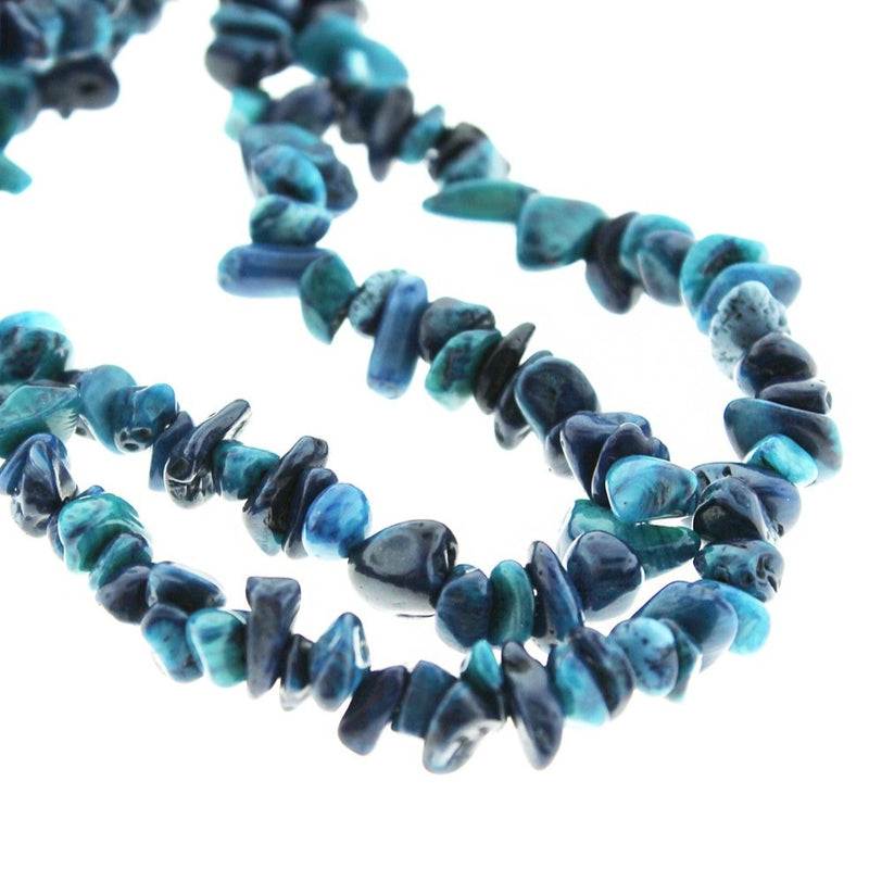 Nugget Natural Gemstone Beads 5mm - 8mm - Bleu Encre - 1 Rang 282 Perles - BD665