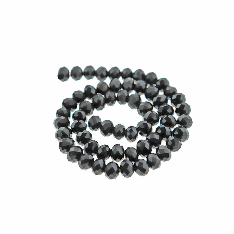 Faceted Glass Beads 6mm x 4mm - Electroplated - 1 Strand 98 Beads - Choose Your Color!