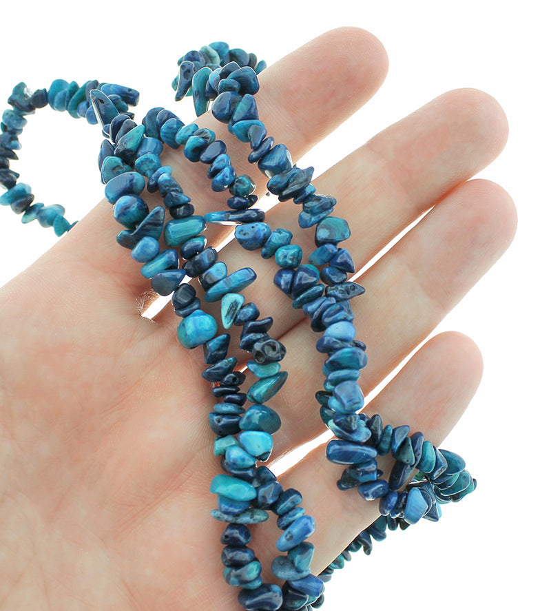 Nugget Natural Gemstone Beads 5mm - 8mm - Bleu Encre - 1 Rang 282 Perles - BD665