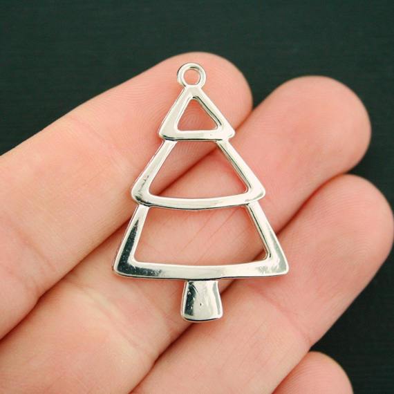 6 breloques de ton argent antique arbre de Noël - XC114