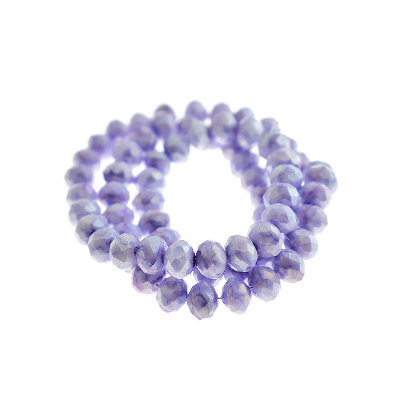 Faceted Glass Beads - 8mm x 6mm - Solid Colors - 1 Strand 64 Beads - Choose Your Color!