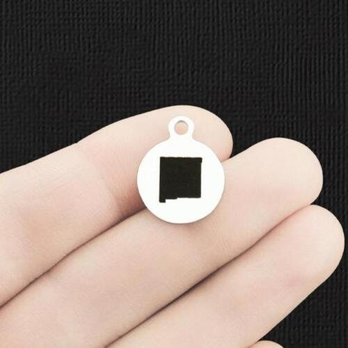 Petits charms ronds en acier inoxydable du Nouveau-Mexique - BFS002-6304