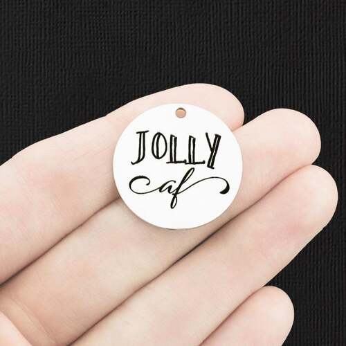 Jolly AF Stainless Steel 25mm Round Charms - BFS009-6602