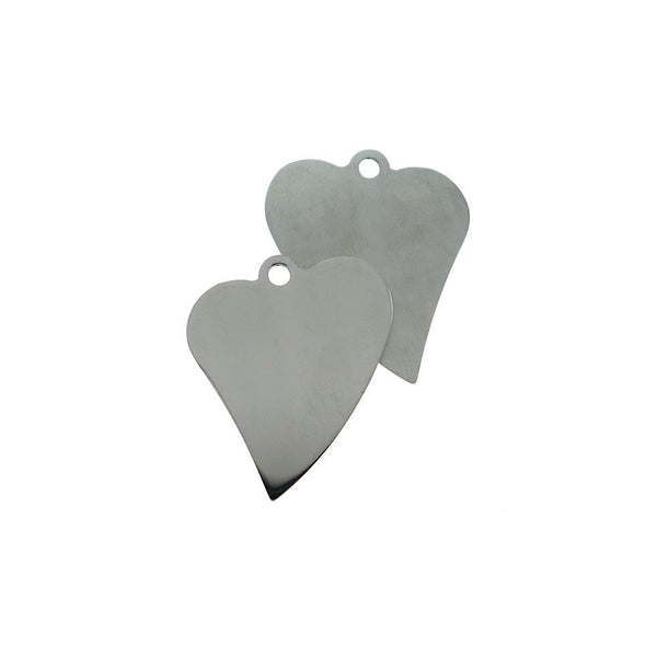 SALE Heart Stamping Blanks - Stainless Steel - 31mm x 34mm - 1 Tag - MT273