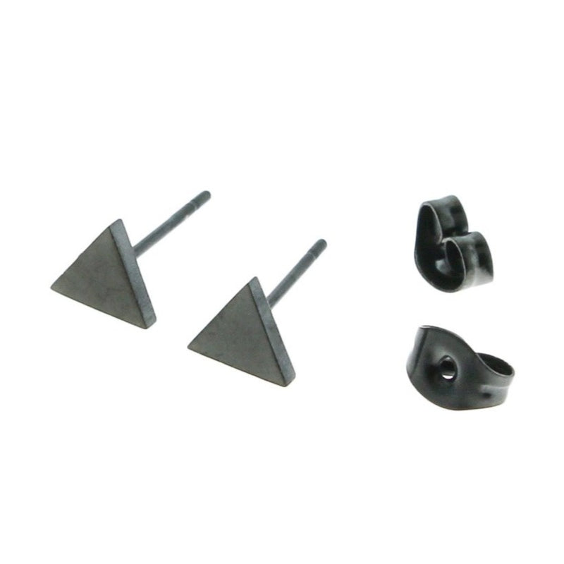 Stainless Steel Earrings - Triangle Studs - 1 Pair - Choose Your Size!