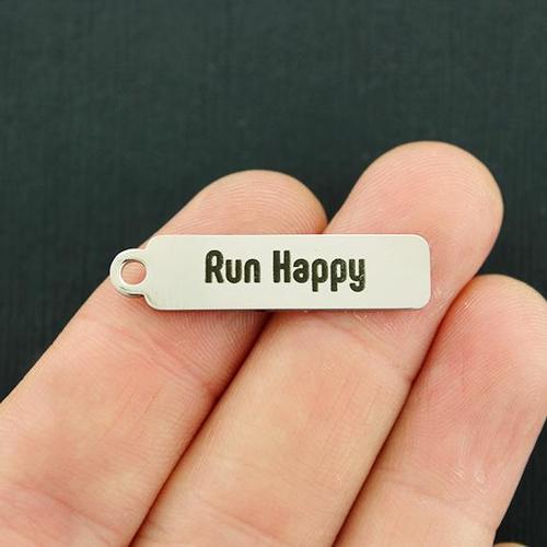 Run Happy Breloques en Acier Inoxydable - BFS015-7091