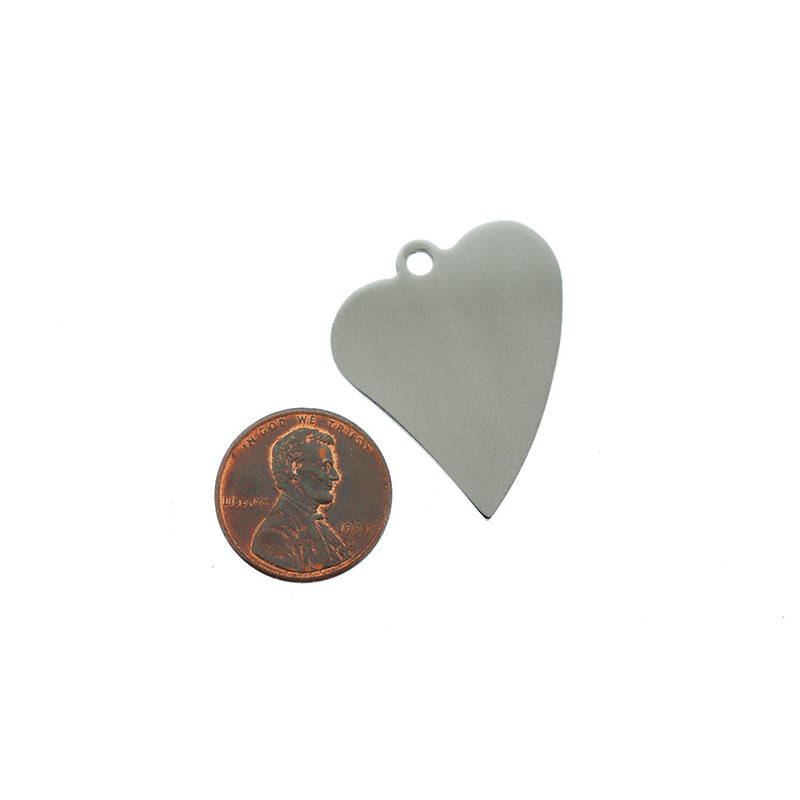 VENTE Coeur Stamping Blanks - Acier Inoxydable - 31mm x 34mm - 1 Tag - MT273