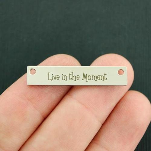 Live in the Moment Stainless Steel Connector Charms - BFS017-7589