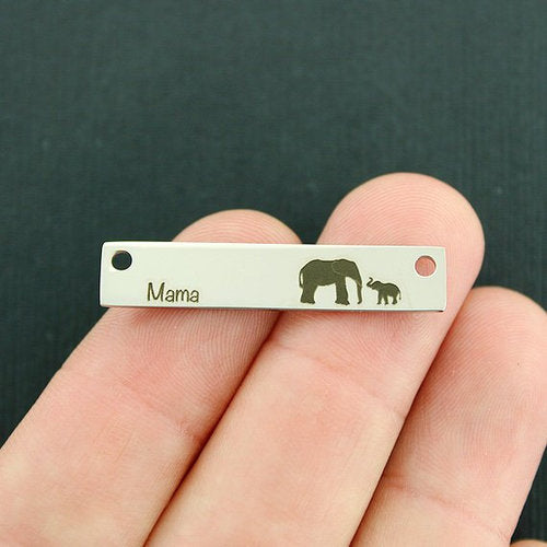 Mama Elephant Stainless Steel Connector Charms - 1 Baby - BFS017-7595