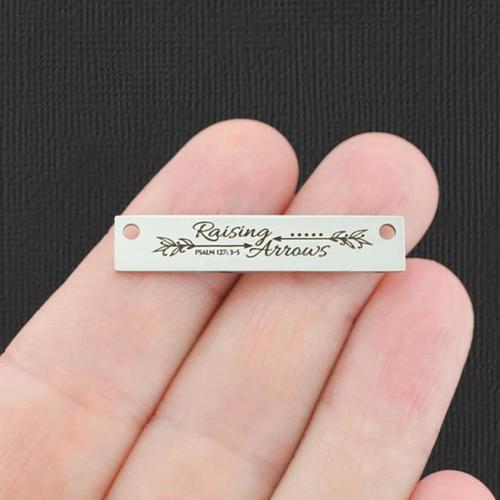 Raising Arrows Stainless Steel Connector Charms - Psalm 127:3-5 - BFS017-7667