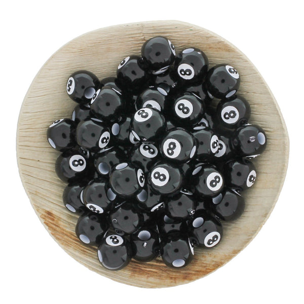 Perles Acryliques Rondes 12mm - 8 Boules - 50 Perles - BD1979