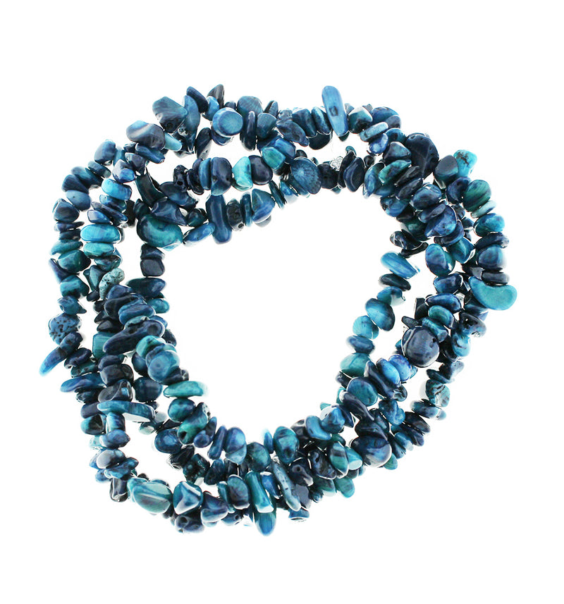 Nugget Natural Gemstone Beads 5mm - 8mm - Bleu Encre - 1 Rang 282 Perles - BD665