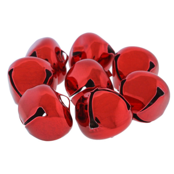 5 Red Jingle Bells Charms 3D - 29mm - XC076