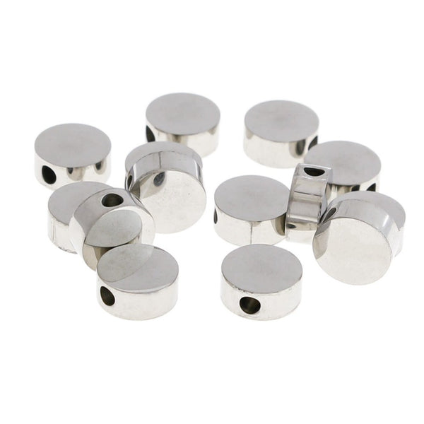 Flat Round Stainless Steel Spacer Beads - Choose Your Tone & Size!