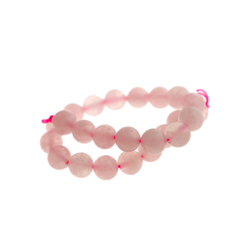 Round Natural Rose Quartz Beads 6mm - 10mm - Choose Your Size - Petal Pink - 1 Full 8" Strand - BD1610