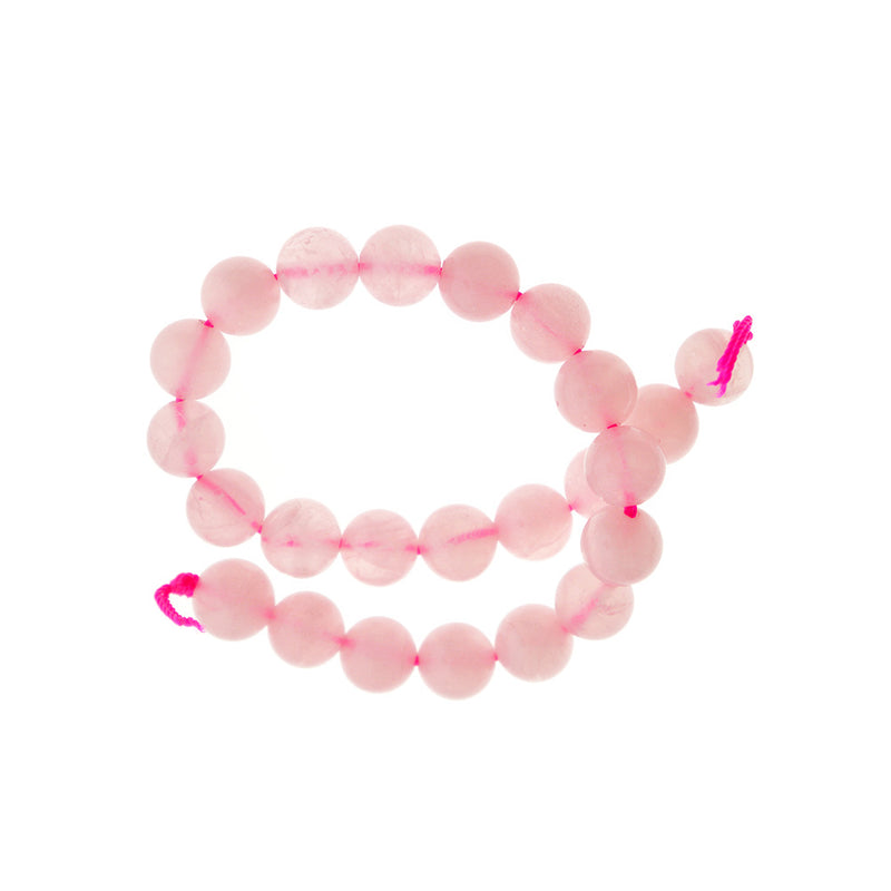 Round Natural Rose Quartz Beads 6mm - 10mm - Choose Your Size - Petal Pink - 1 Full 8" Strand - BD1610