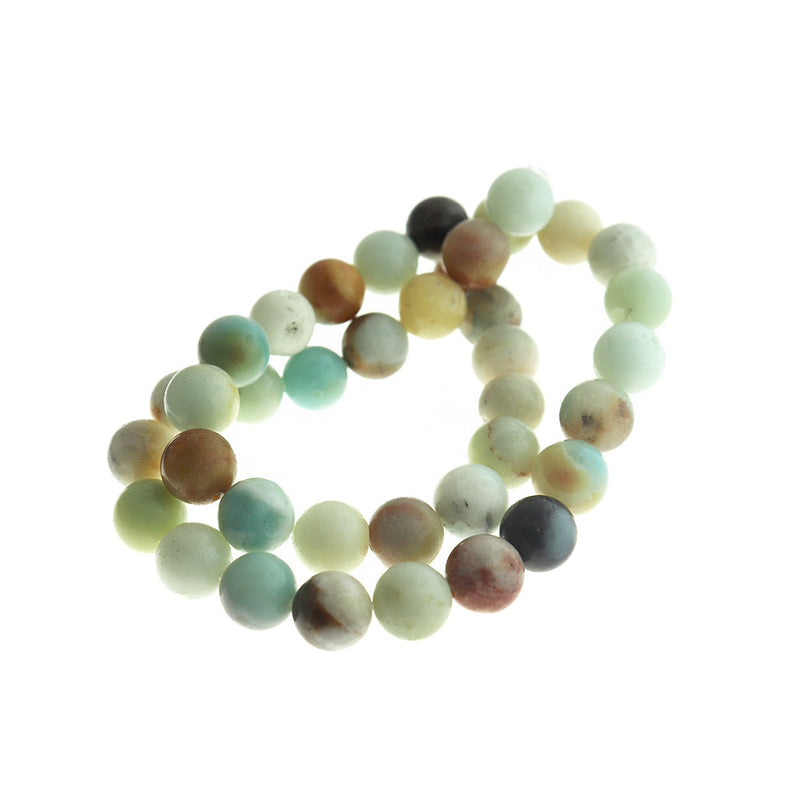 Perles rondes d'amazonite naturelle 4mm - 14mm - Choisissez votre taille - Serene Beach Tones - 1 Full 15" - 15.7" Strand - BD1801