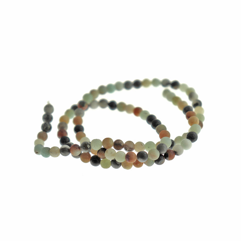 Perles rondes d'amazonite naturelle 4mm - 14mm - Choisissez votre taille - Serene Beach Tones - 1 Full 15" - 15.7" Strand - BD1801