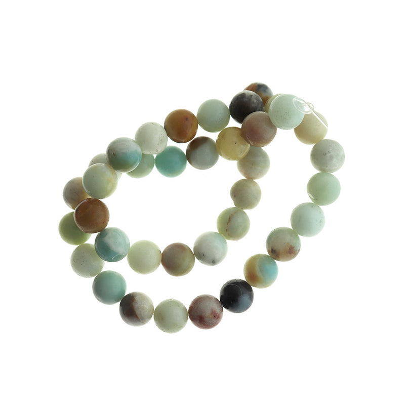 Perles rondes d'amazonite naturelle 4mm - 14mm - Choisissez votre taille - Serene Beach Tones - 1 Full 15" - 15.7" Strand - BD1801