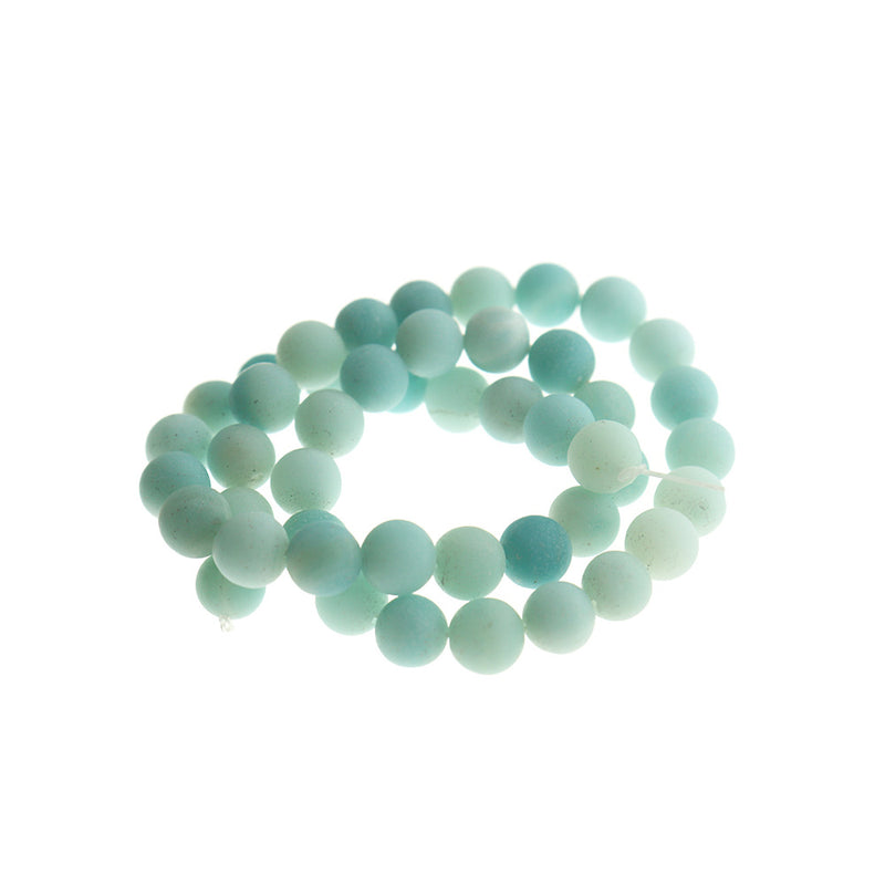 Perles d'amazonite naturelle rondes 4mm - 8mm - Choisissez votre taille - Tons d'eau sereins - 1 brin complet de 15,5" - BD1808