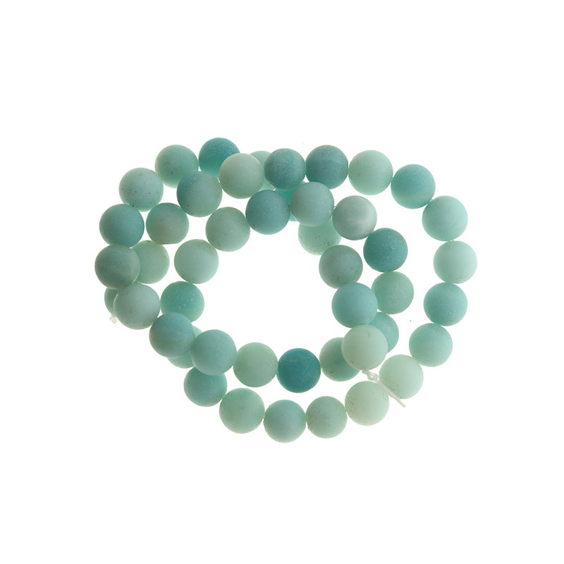 Perles d'amazonite naturelle rondes 4mm - 8mm - Choisissez votre taille - Tons d'eau sereins - 1 brin complet de 15,5" - BD1808