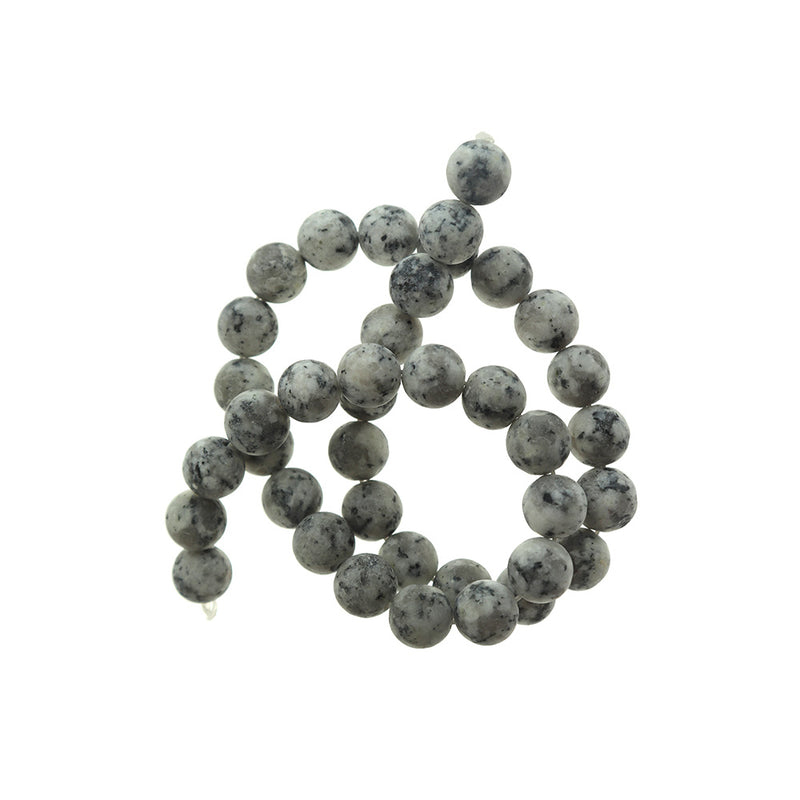 Perles rondes de jaspe de sésame naturel 6mm - 12mm - Choisissez votre taille - Stormy Night - 1 Full 15.5" Strand - BD1810