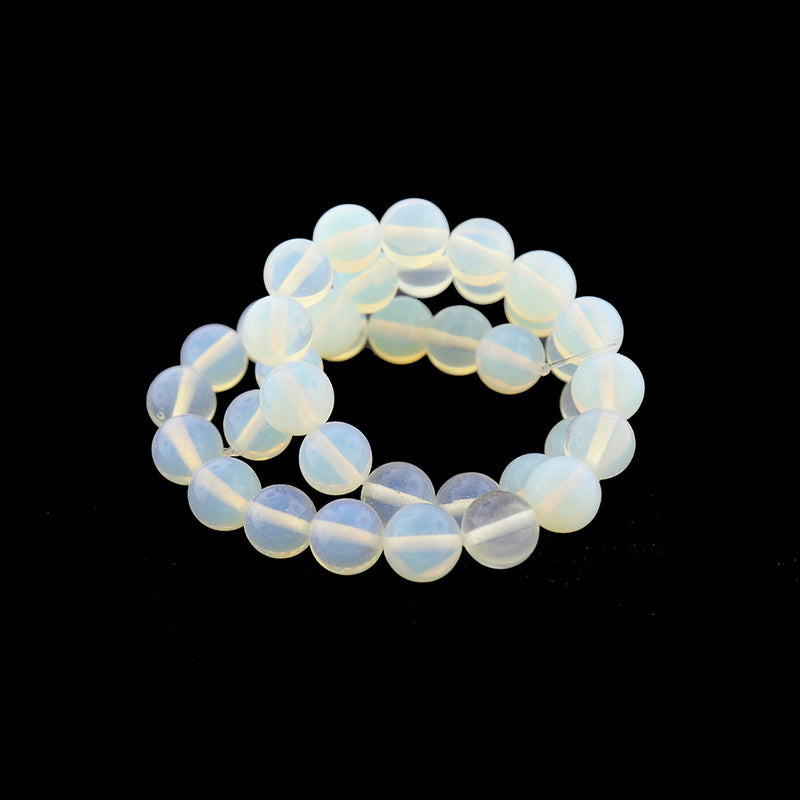 Perles de pierres précieuses d'imitation rondes 6mm - 12mm - Choisissez votre taille - Opale de mer - 1 brin complet de 15" - BD2326