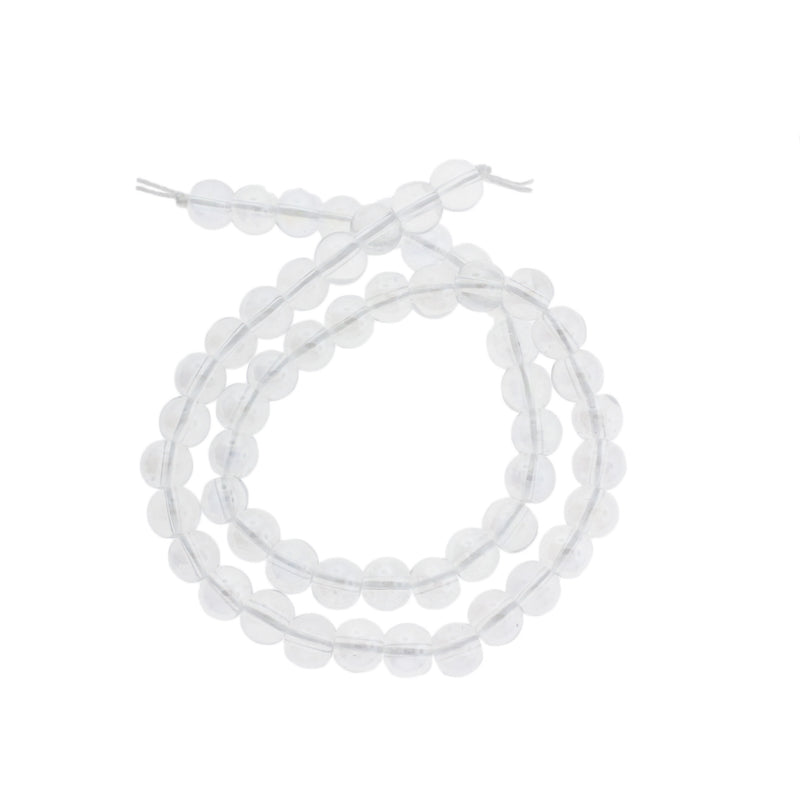 Perles de quartz naturel rond 6mm - 10mm - Choisissez votre taille - Quartz galvanisé clair - 1 brin complet de 15" - BD696