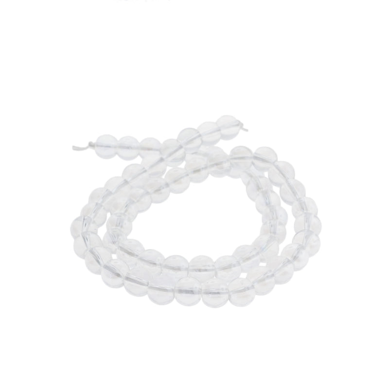 Perles de quartz naturel rond 6mm - 10mm - Choisissez votre taille - Quartz galvanisé clair - 1 brin complet de 15" - BD696