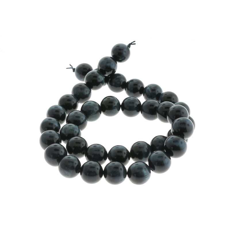 Round Natural Tiger Eye Beads 4mm - 14mm - Choose Your Size - Dark Blue - 10 Beads - BD741