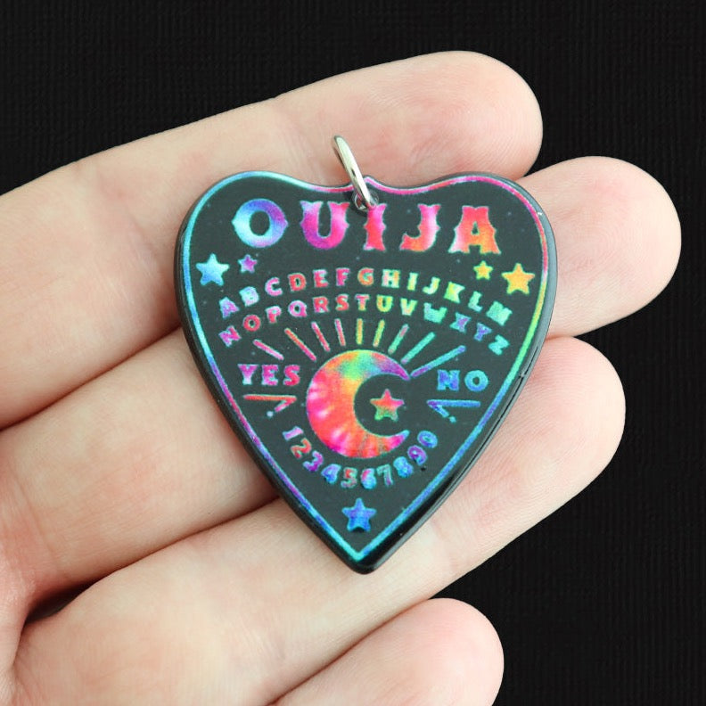 2 Rainbow Ouija Acrylic Charms 2 Sided - Choose Your Color!