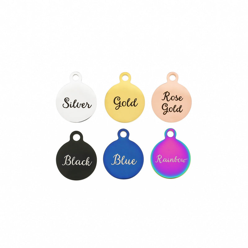 Petits charms ronds en acier inoxydable Peace Love Joy - BFS002-4141