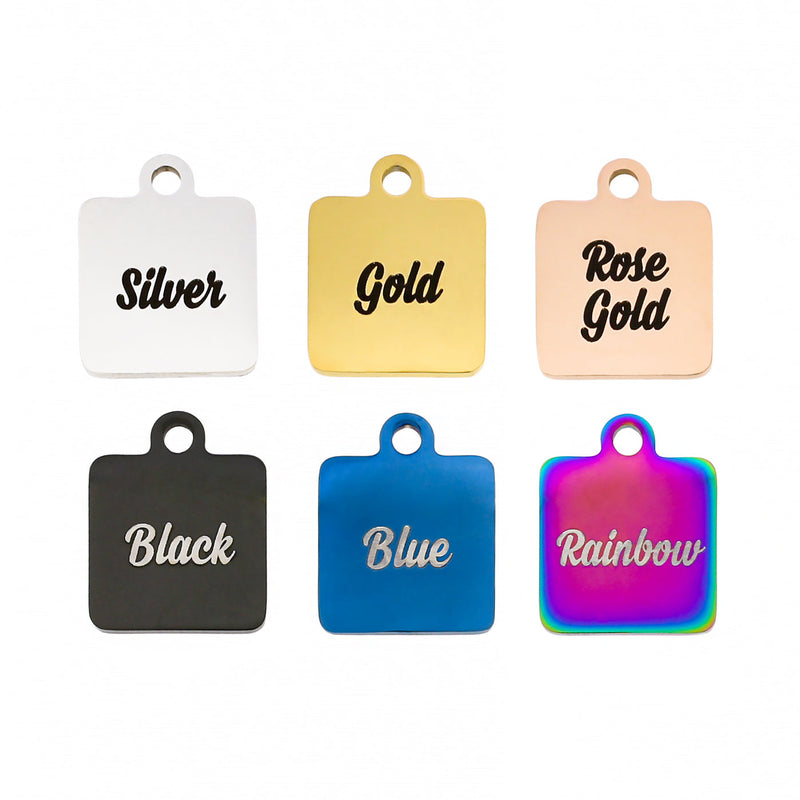 Joy QR Code Stainless Steel Charms - BFS013-6380