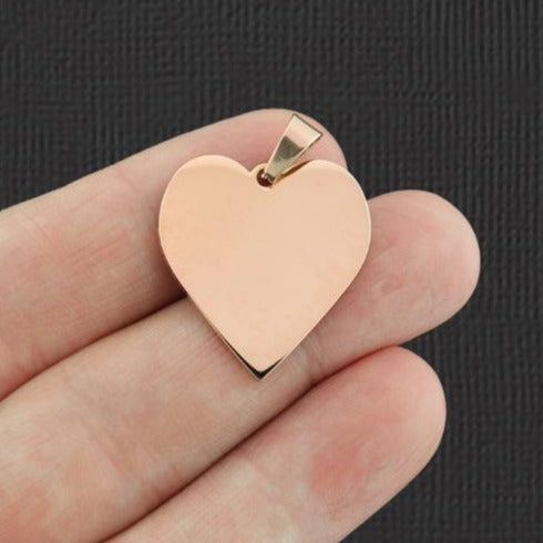 Stainless Steel Heart Stamping Blank - 23.5mm x 25mm - Choose Your Color!