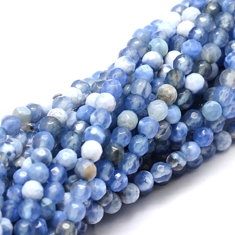 Faceted Natural Agate Beads - 4mm - 1 Strand 92 Beads - Choose Your Color!