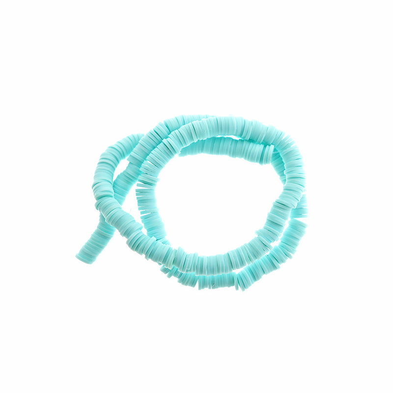 Heishi Polymer Clay Beads 6mm x 1mm - Ocean Blues & Greens - 1 Strand 320  Beads - BD147