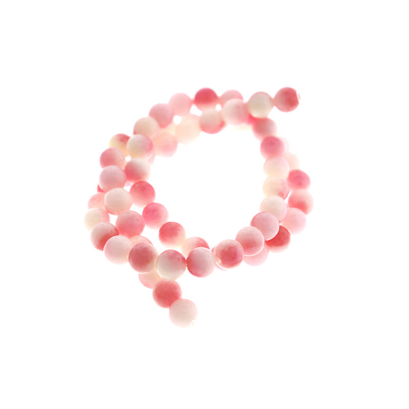 Round Malaysian Jade Beads 6mm - Hot Pink Ombre - 1 Strand 64 Beads - BD1701