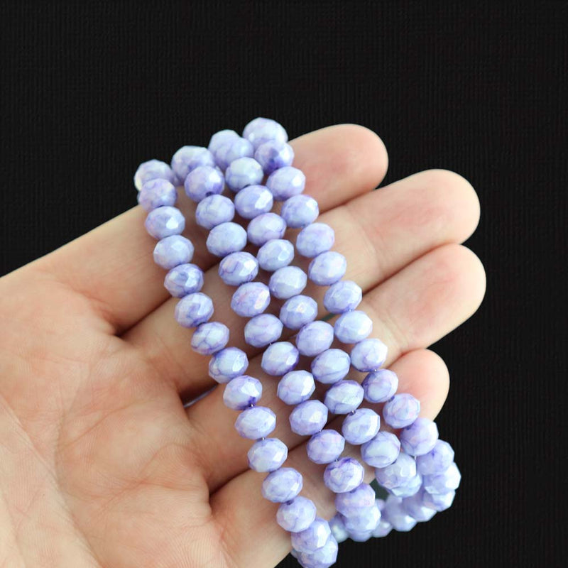 Faceted Glass Beads - 8mm x 6mm - Solid Colors - 1 Strand 64 Beads - Choose Your Color!