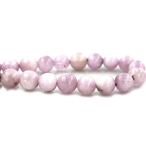 Perles Rondes Naturelles Kunzite 6mm - Lavande Clair - 10 Perles - BD1564