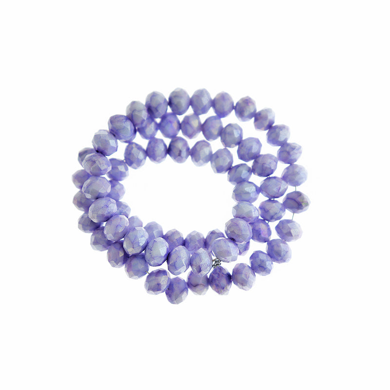 Faceted Glass Beads - 8mm x 6mm - Solid Colors - 1 Strand 64 Beads - Choose Your Color!