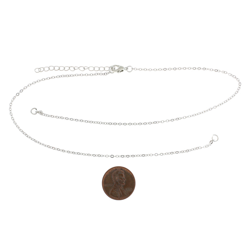 Collier de connecteur de chaîne de câble argenté 16" Plus Extender - 1,5 mm - 1 collier - N150