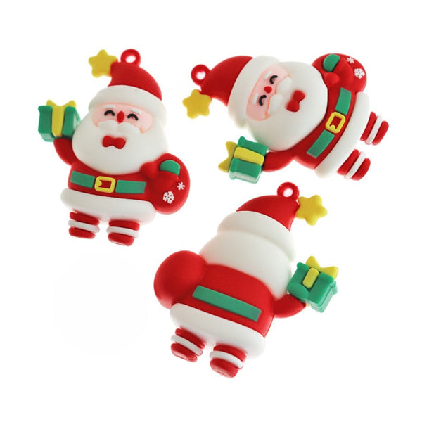 2 Santa Claus Acrylic Charms 3D - K348