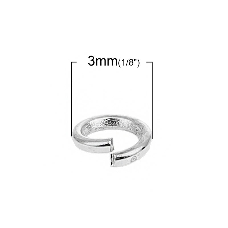 Anneaux de saut ton argent antique 3 mm x 0,6 mm - Calibre 23 ouvert - 2500 anneaux - J182